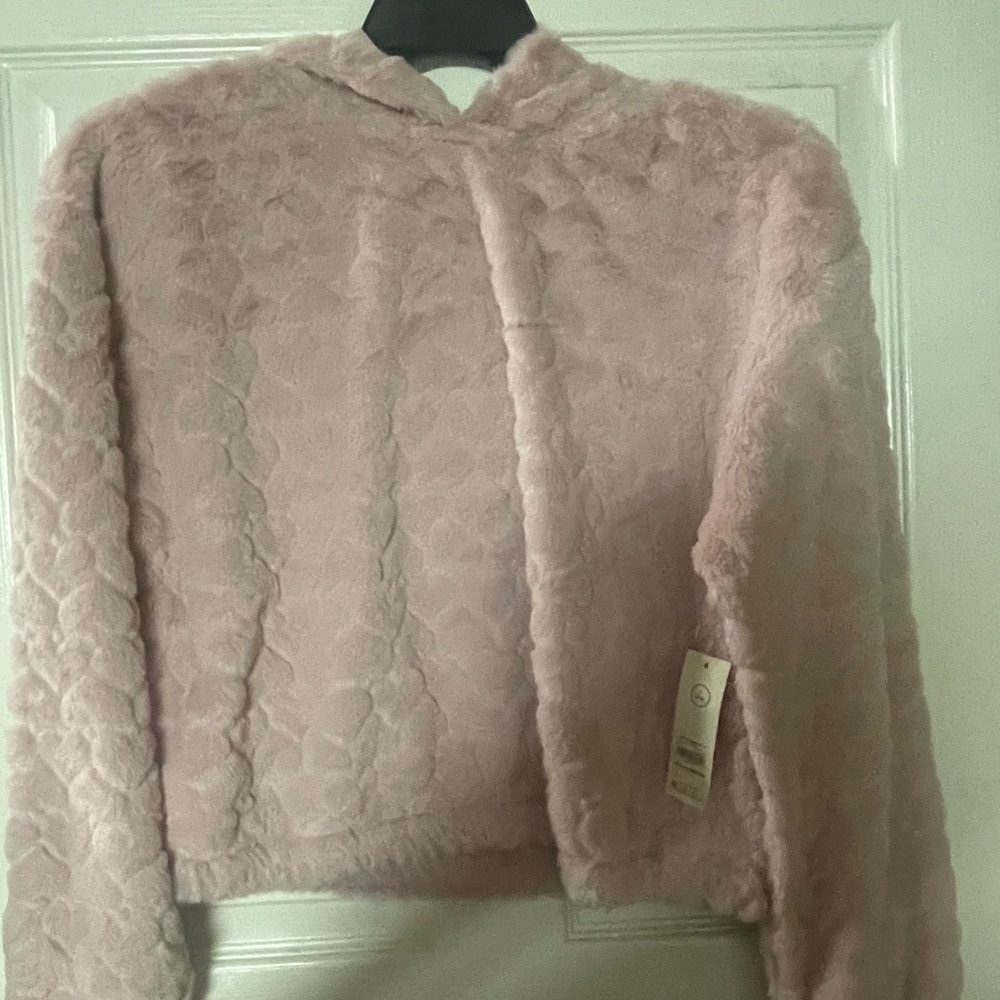 No Boundaries Embellished Plush Pink‎ Hoodie! NWT! Size S!